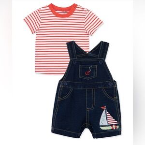 Little me Sailboat Shortall Set 12 months